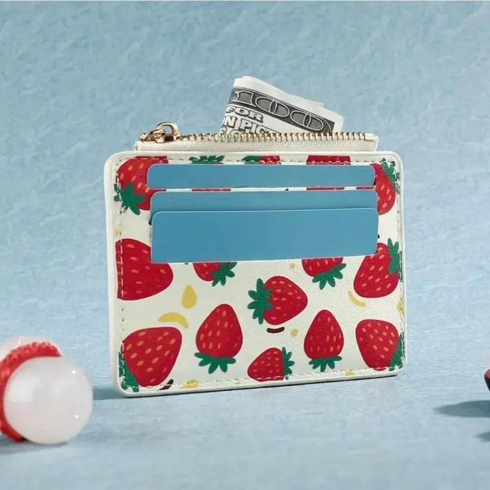 Strawberry Cardholder ID Holder Wallet Keychain
